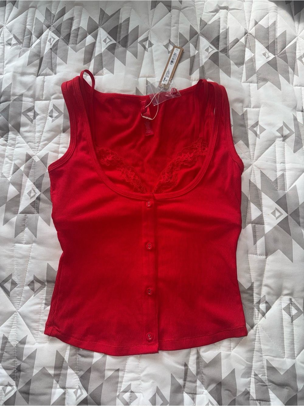 Skims Soft Lounge Lace Tank With Lace Bralette